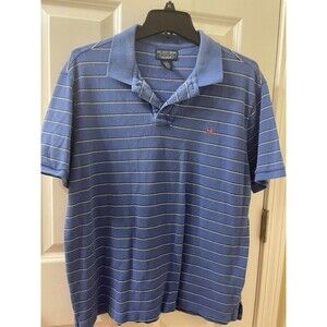 Polo Jeans Co Ralph Lauren Blue Striped Short Sleeve Polo  Flag Logo Mens L